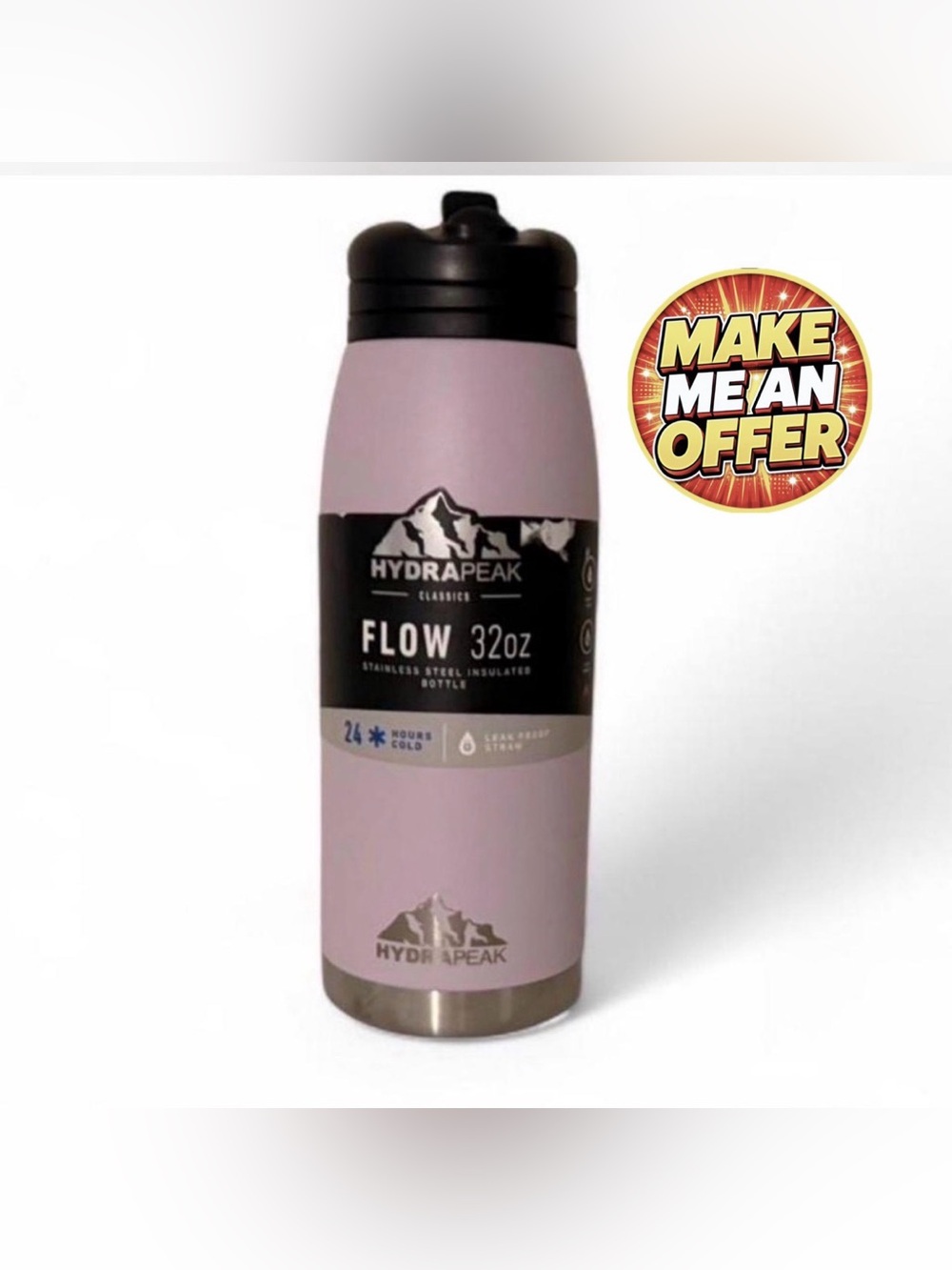 HydraPeak Flow 32oz Insulated Bottle - Light Purple
